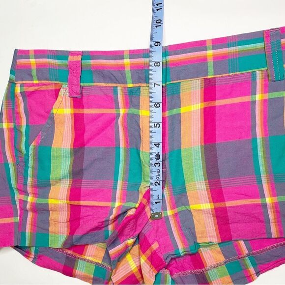 J. Crew Women’s Plaid Patchwork Madras Shorts 4 Pink Orange cotton 90s - Picture 6 of 8